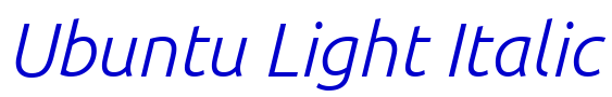 Ubuntu Light Italic लिपि
